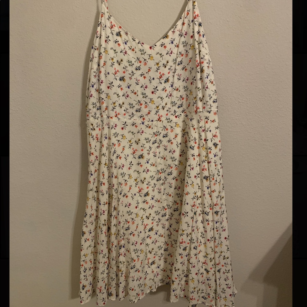 Cream floral spaghetti strap dress